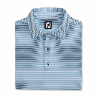 Men's Footjoy Golf Shirts Light Blue/White/Navy NZ-58534